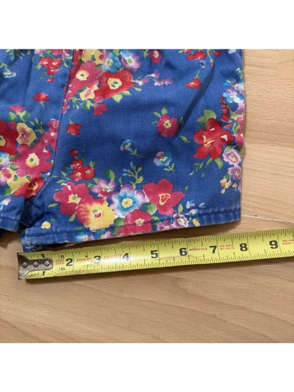 Vtg OshKosh B'gosh Floral Overalls Blue Romper 9-12M 90s
